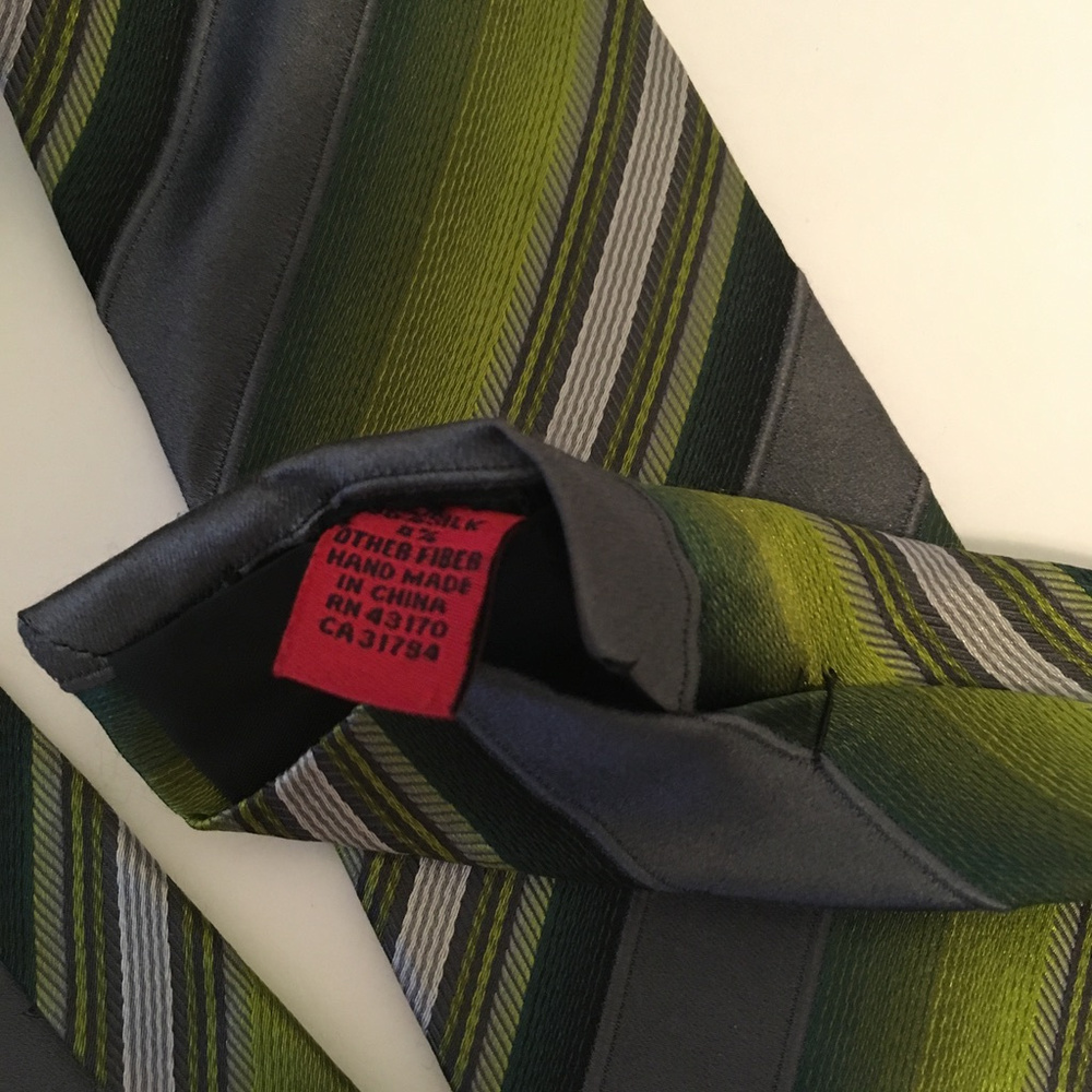 Alfani mens necktie greens grays - Picture 5 of 7